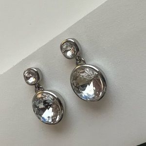 Banana Republic Silver Earring with Dangly Clear Stone